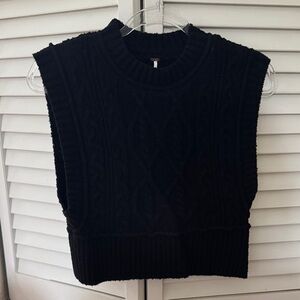 Free People Charcoal Knit Sweater Vest